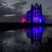 Whitby Abbey lit up