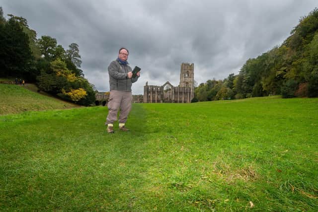 National Trust archaeologist Mark Newman at Fountains Abbey