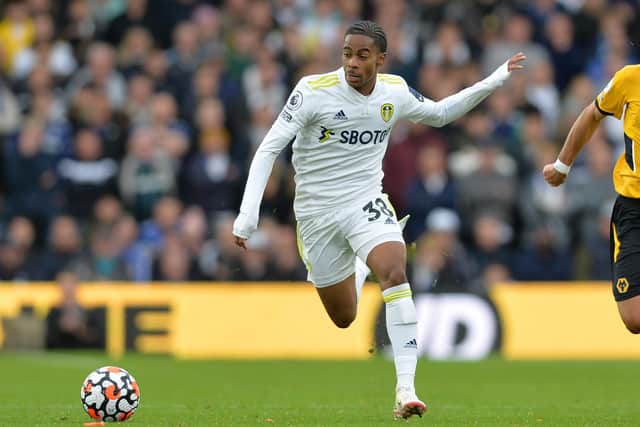 Crysencio Summerville was a second-half substitute for Leeds United against Wolverhampton Wanderers at Elland Road Picture: Bruce Rollinson