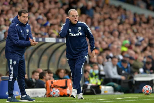 Marcelo Bielsa, on the touchline during 
Leeds United's Premier League clash with Wolverhampton Wanderers
at Elland Road  Picture: Bruce Rollinson