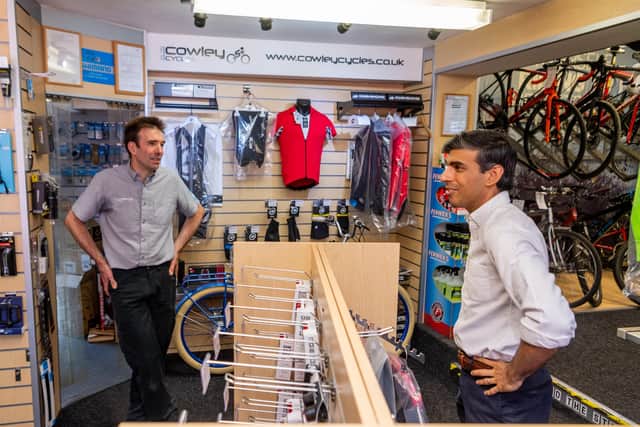 Chancellor Rishi Sunak meeting shoppers in Northallerton - part of his Richmond constituency. Photo: James Hardisty.