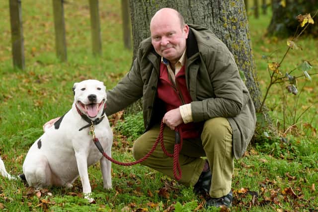 Craig Kirby from York with his rescue dog TY   Picure Gary Longbottom