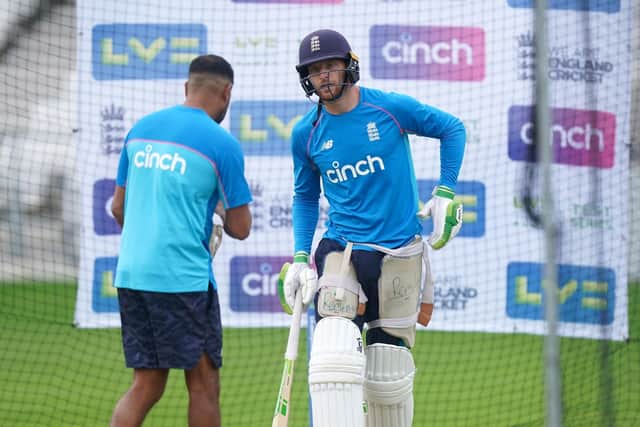 England's Jos Buttler (right) during a nets session at Emerald Headingley, Leeds. (Picture: PA)