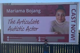 Mariama Binta Bojang, 27, put up two billboards, one in Leeds and one in the Media City UK in Salford.