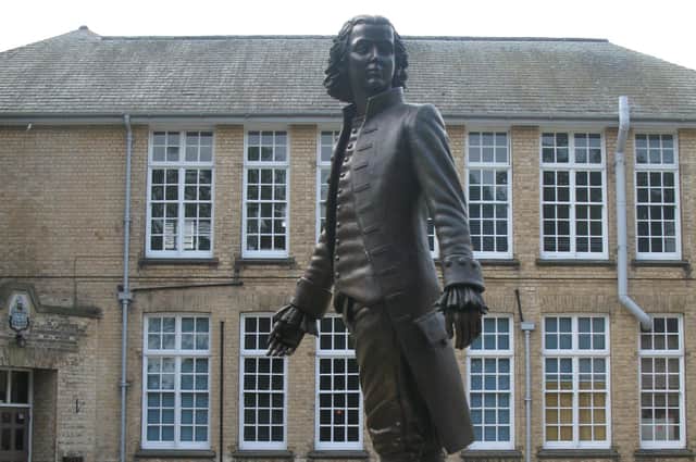 The statue of the young William Wilberforce outside Pocklington School.