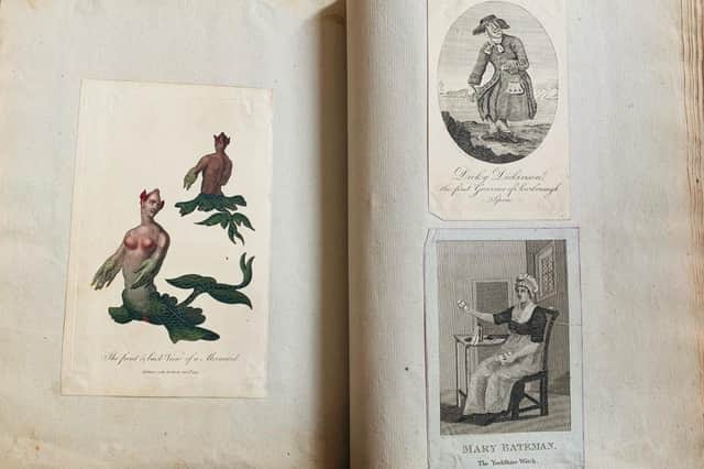 The spooky scrapbook contains all manner of fantastical creatures