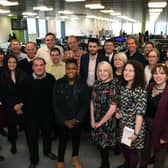 The Yorkshire Post and Yorkshire Evening Post team when Olympic boxing heroine Nicola Adams visited our offices to announce her retirement.