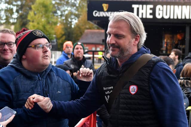 GONE: Markus Schopp meets fans before the match against Bristol City at Ashton Gate, is last in charge of Barnsley. Picture: Simon Galloway/PA