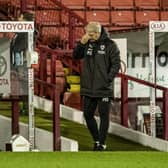 Barnsley boss Markus Schopp feels the pressure during a home defeat to Nottingham Forest at the end of September. 
Picture: Tony Johnson