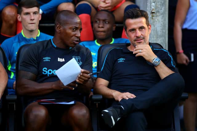 IN CONTENTION: Fulham assistant manager Luis Boa Morte, left, is one name under consideration by Barnsley. Picture: Getty Images
