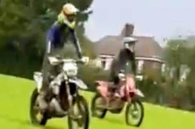 Two of the suspects on off-road bikes
