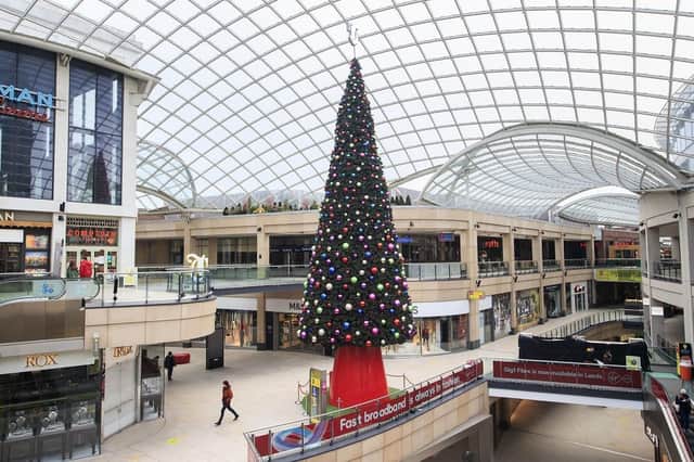 A Christmas tree at Trinity Leeds Shopping Centre. (Pic credit: Danny Lawson / PA)