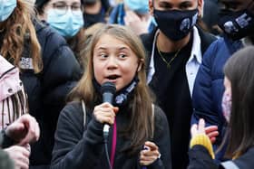 Teenage activist Greta Thunberg at the COP26 climate change summit.