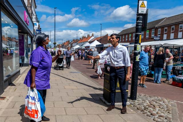 Rishi Sunak has been accused of neglecting rural areas in his Budget. He is pictured in Northallerton in his Richmond constituency last June Photo: James Hardisty.