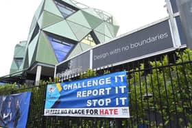 A sign outside Yorkshire County Cricket Club's Headingley Stadium in Leeds. (Picture: PA)