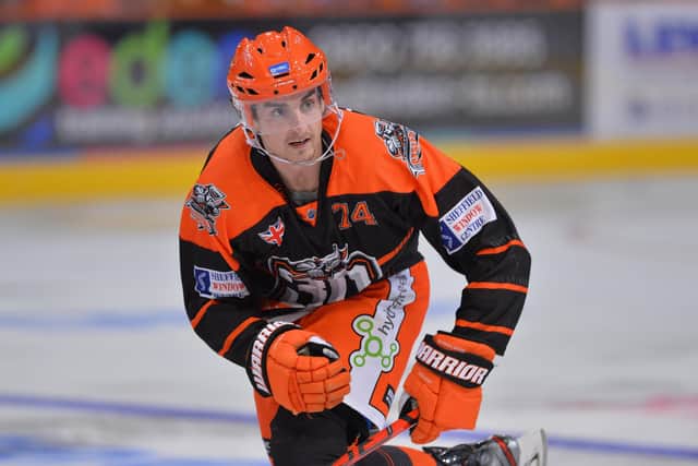 Brandon Whistle

impessed during his first appearance of the season for Sheffield Steelers on Wednesday, picking up an assist in the 6-0 win over Fife Flyers Picture: Dean Woolley/Steelers Media