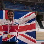 Leeds's Kadeena Cox celebrates winning Gold in the Women's C4-5 500m Time Trial at the Tokyo 2020 Paralympic Games in Japan. Picture: PA