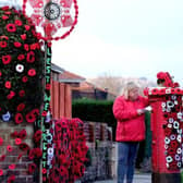Crocheted poppies have taken over a Scarborough area.