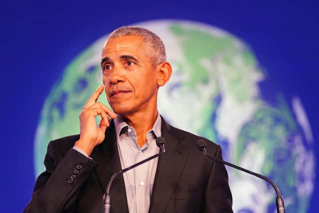 Barack Obama at the COP26 climate change summit on Monday.