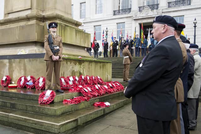 Images from previous Remembrance Sunday services in Barnsley.