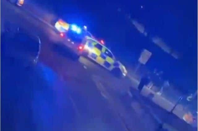 Police cars flooded Bentley during the incident in the early hours.