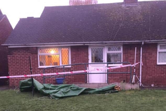 A cordon was in place at the home