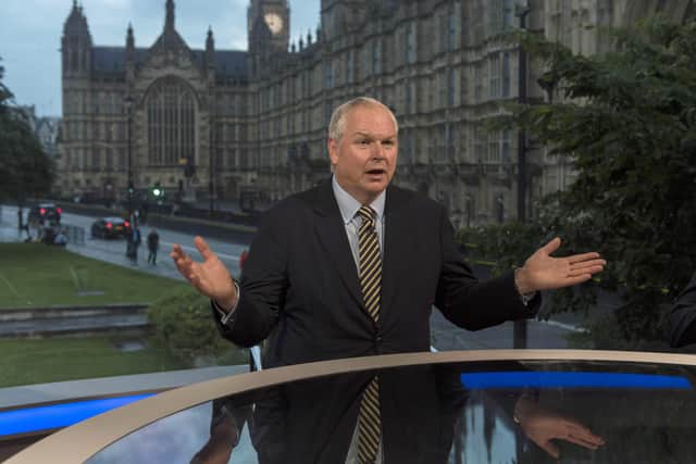 Adam Boulton broadcasting from Westminster - his second home.