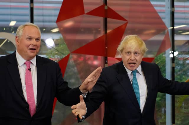Adam Boulton with Boris Johnson during the 2017 general election.