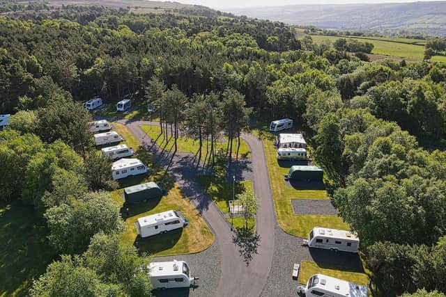 The caravan pitches at Ladycross