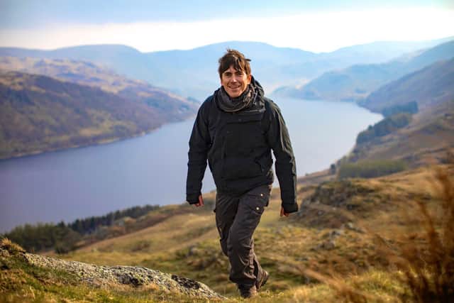 Simon Reeve at Haweswater, Lake District National Park. Picture: PA Photo/BBC/The Garden Productions/Jackson Wardle.
