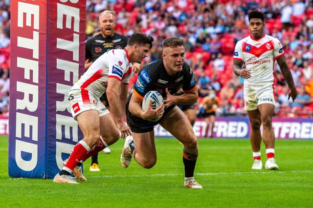 Jake Trueman only made seven appearances for Castleford Tigers in 2021, one of which was the Challenge Cup final loss to St Helens. 
Picture: Bruce Rollinson