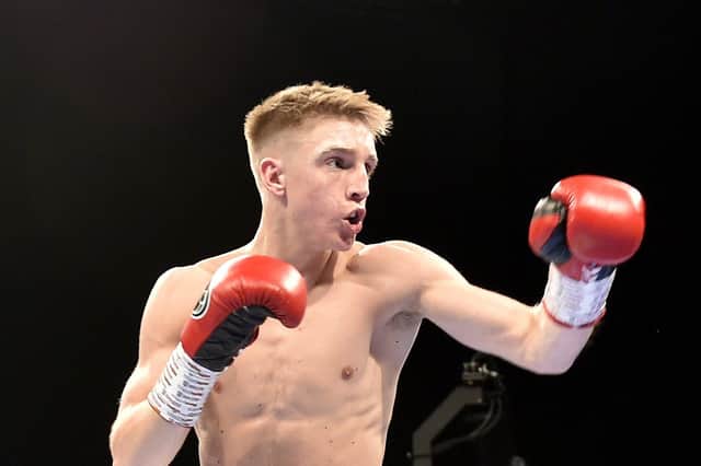 READY FOR ACTION: Leeds' Jack Bateson takes on Ramez Mahmood on Friday night. Picture: Steve Riding.