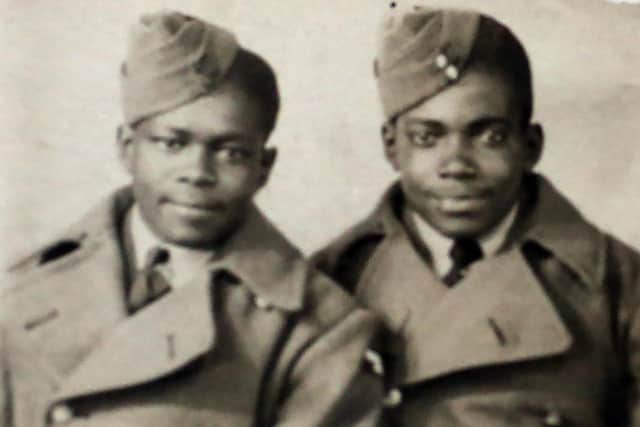 Alford Gardner (right), during his RAF service in 1947, who now lives in Leeds and who arrived in Britain in 1948 on the first Windrush ship to dock in Tilbury, Essex