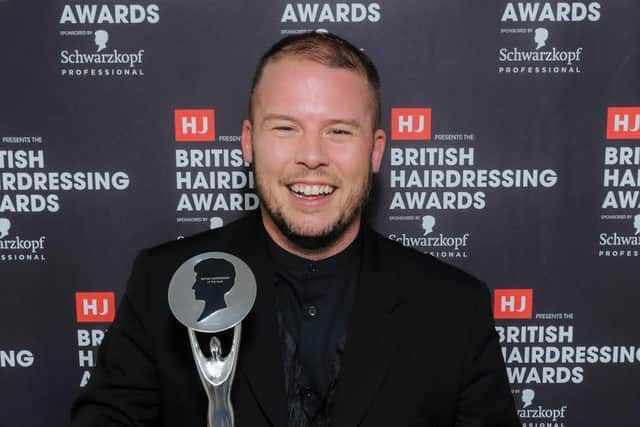 Robert Eaton with his award for British Hairdresser of the Year 2019. The 2021 winner will be announced later this month.