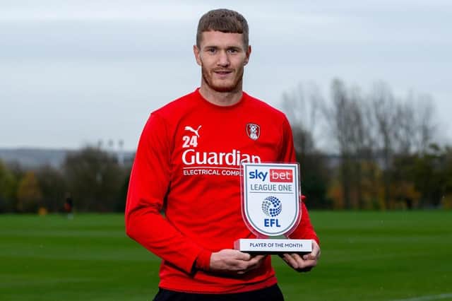 Michael Smith of Rotherham United wins the Sky Bet League One Player of the Month award. Picture: Robbie Stephenson/JMP