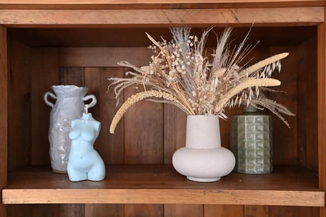 Creating stylish vignettes. Dried grasses and flowers from Pampas and Bloom