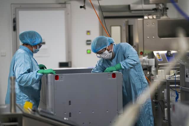 Library image of staff at an AstraZeneca manufacturing site, in Oxford,
