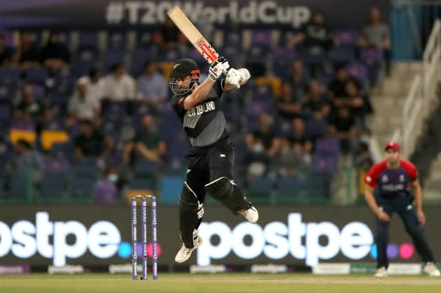 New Zealand's Kane Williamson during the ICC Men's T20 World Cup semi final match held at the Zayed Cricket Stadium, Abu Dhabi. (Picture: AP)