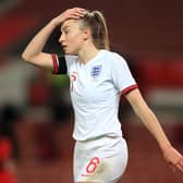 England's Leah Williamson shows her frustration during the women's international friendly match at the bet365 Stadium, Stoke. (Picture: PA)