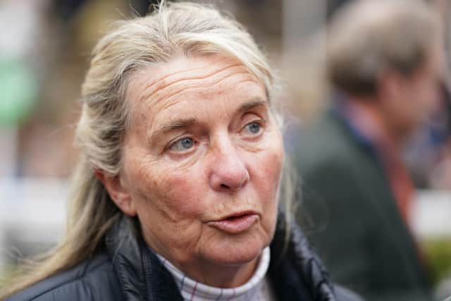 Sue Smith reacts after Midnight Shadow won the Paddy Power Gold Cup.