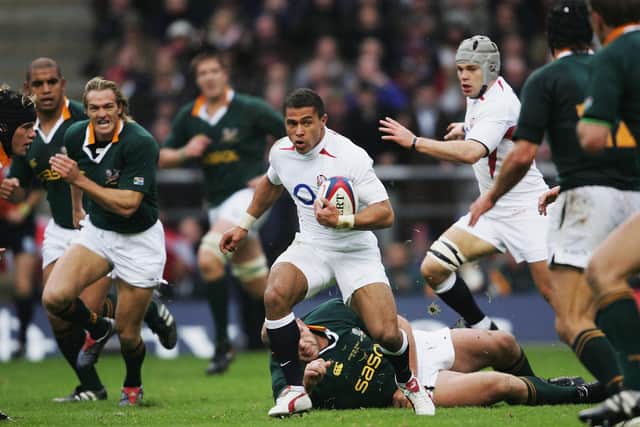 WHO'S NEXT? England's Jason Robinson runs at the South African defence at Twickenham in November 2004. Picture: Shaun Botterill/Getty Images