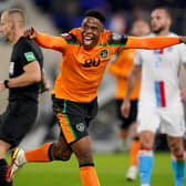 DELIGHT: Chiedozie Ogbene celebrates after scoring for Ireland. Picture: PA Wire.