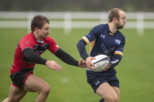 Leeds Tykes' Andrew Lawson scored a hat-trick of tries at Caldy (Picture: Tony Johnson)