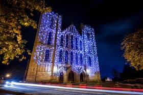Ripon Cathedral lit by stars