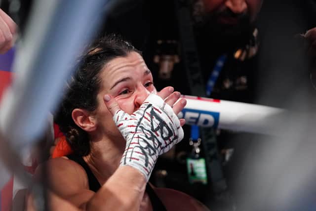 DEFEAT: Terri Harper lost her world titles to American Alycia Baumgardner. Picture: PA Wire.
