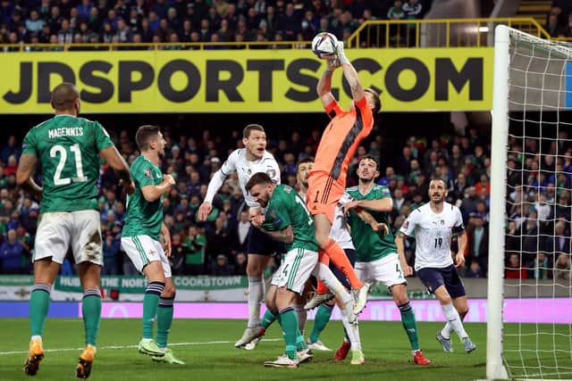 CLEAN SHEET: Bailey Peacock-Farrell helped Northern Ireland earn an impressive draw against Euro 2020 champions Italy. Picture: PA Wire.