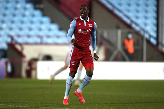 Good friends: Angol has struck up a friendship with City's former Scunthorpe forward Abo Eisa  who is also on his way back from injury.  (Photo by George Wood/Getty Images)