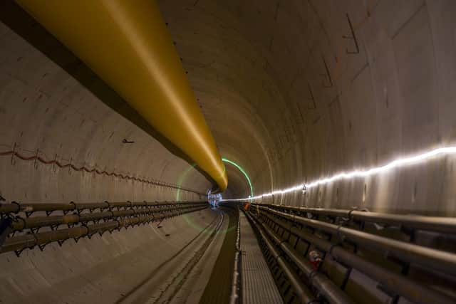 One of the two tunnels at the south portal HS2 align compound, in Rickmansworth, Hertfordshire (PA)