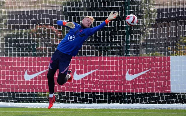 Change of fortune: Former Sheffield United keeper Aaron Ramsdale was one of three Arsenal players in England's starting line up against San Marino. Picture: John Walton/PA Wire.