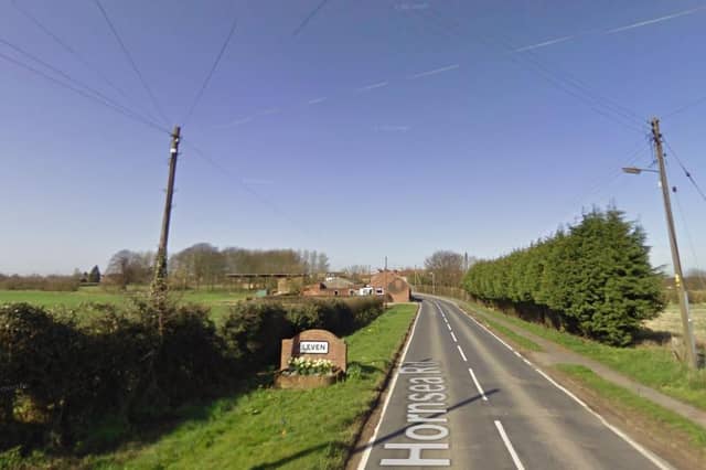 The approach to the village of Leven, near Beverley, in East Yorkshire